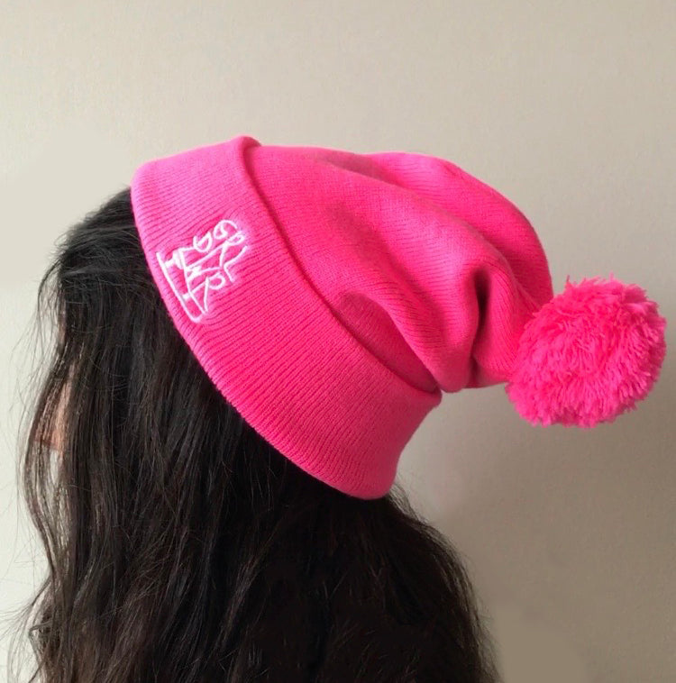 GRL PWR Skater Pom Pom Knit Beanie