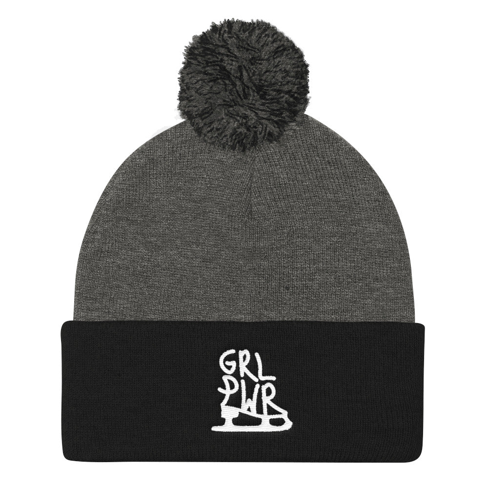GRL PWR Skater Pom Pom Knit Beanie
