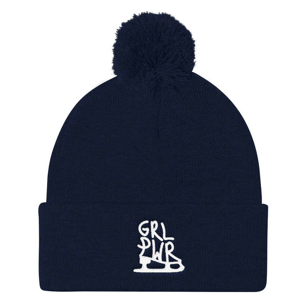 GRL PWR Skater Pom Pom Knit Beanie