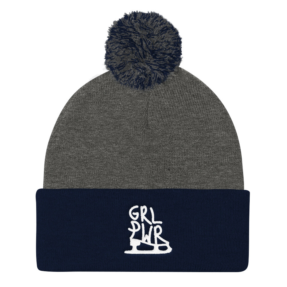 GRL PWR Skater Pom Pom Knit Beanie