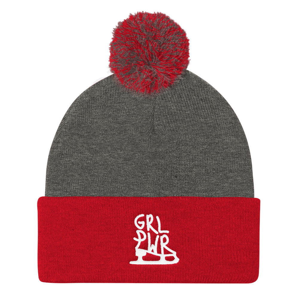 GRL PWR Skater Pom Pom Knit Beanie