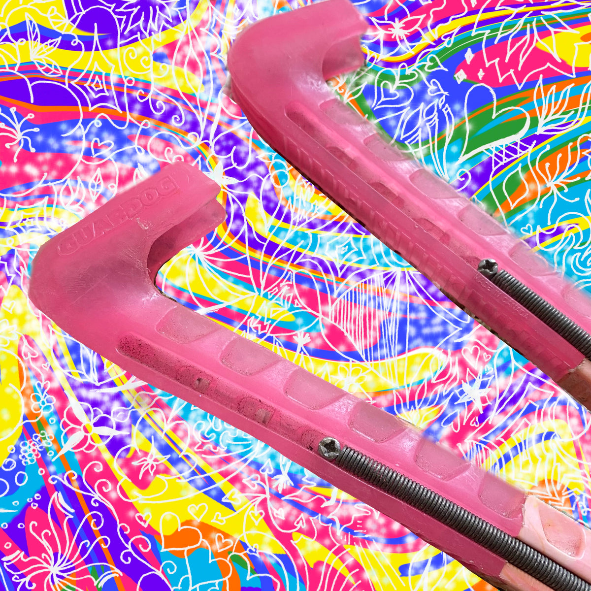 Pink Guard Color Pink/Peach Tie Dye Guards | Used | 9-10 inch Blade – ColorFlow Skating
