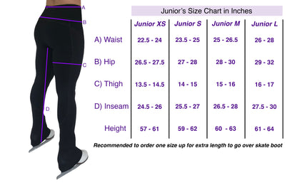 Junior's | Figure Skating Practice Pants with Pockets & Performance Mesh