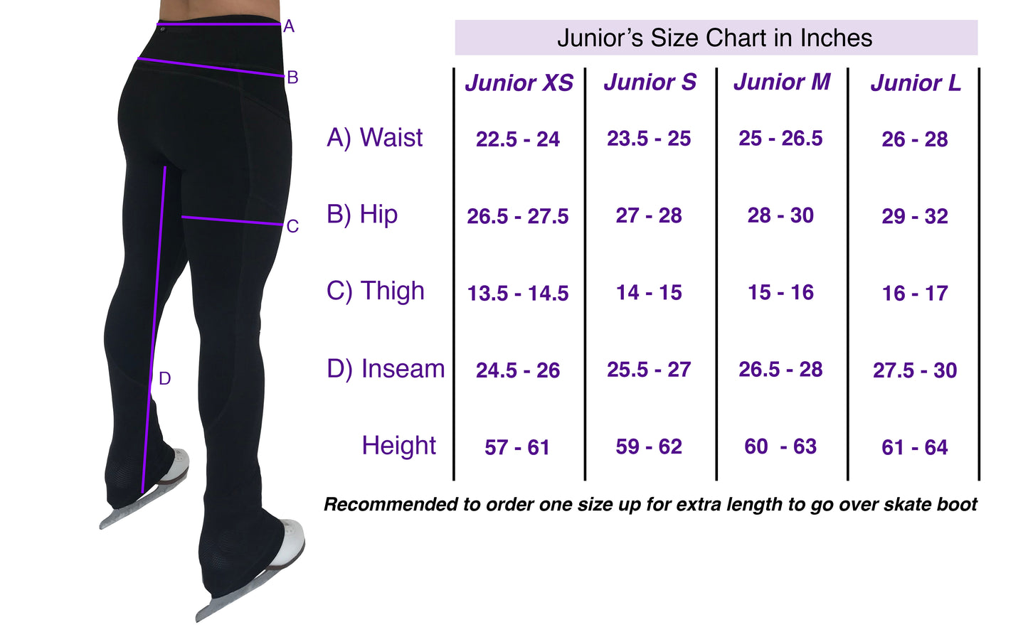 Junior's  Figure Skating Practice Pants with Pockets