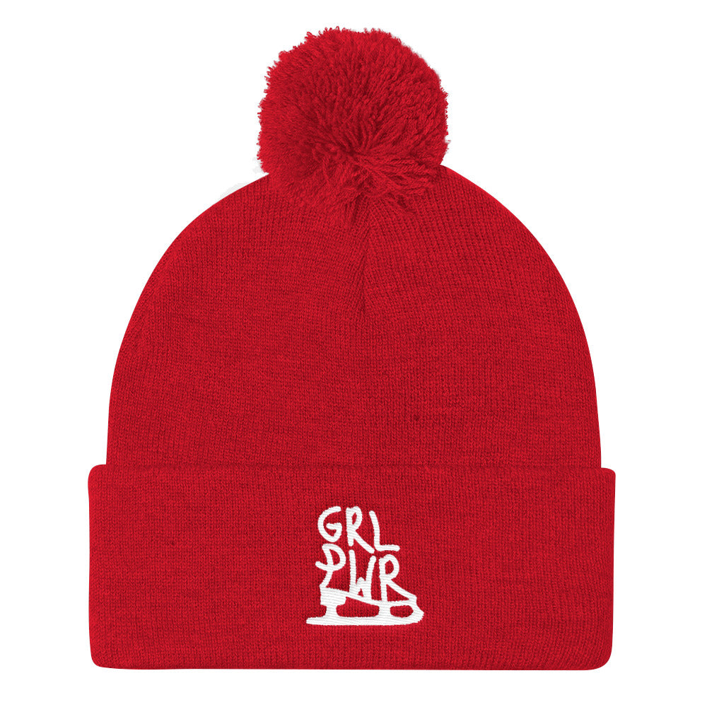 GRL PWR Skater Pom Pom Knit Beanie